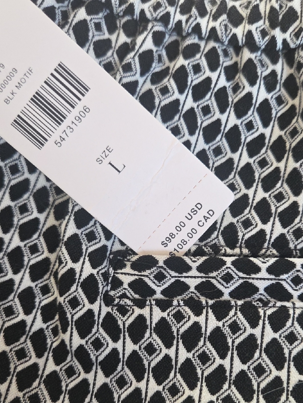 Geometric Black & White Knit Pants